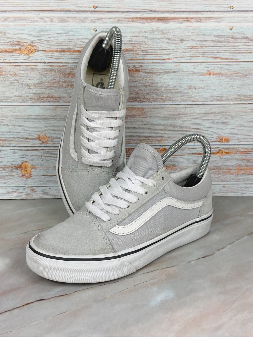 Vans Old Skool Suede/Canvas Sneakers in Gray Dawn/True White